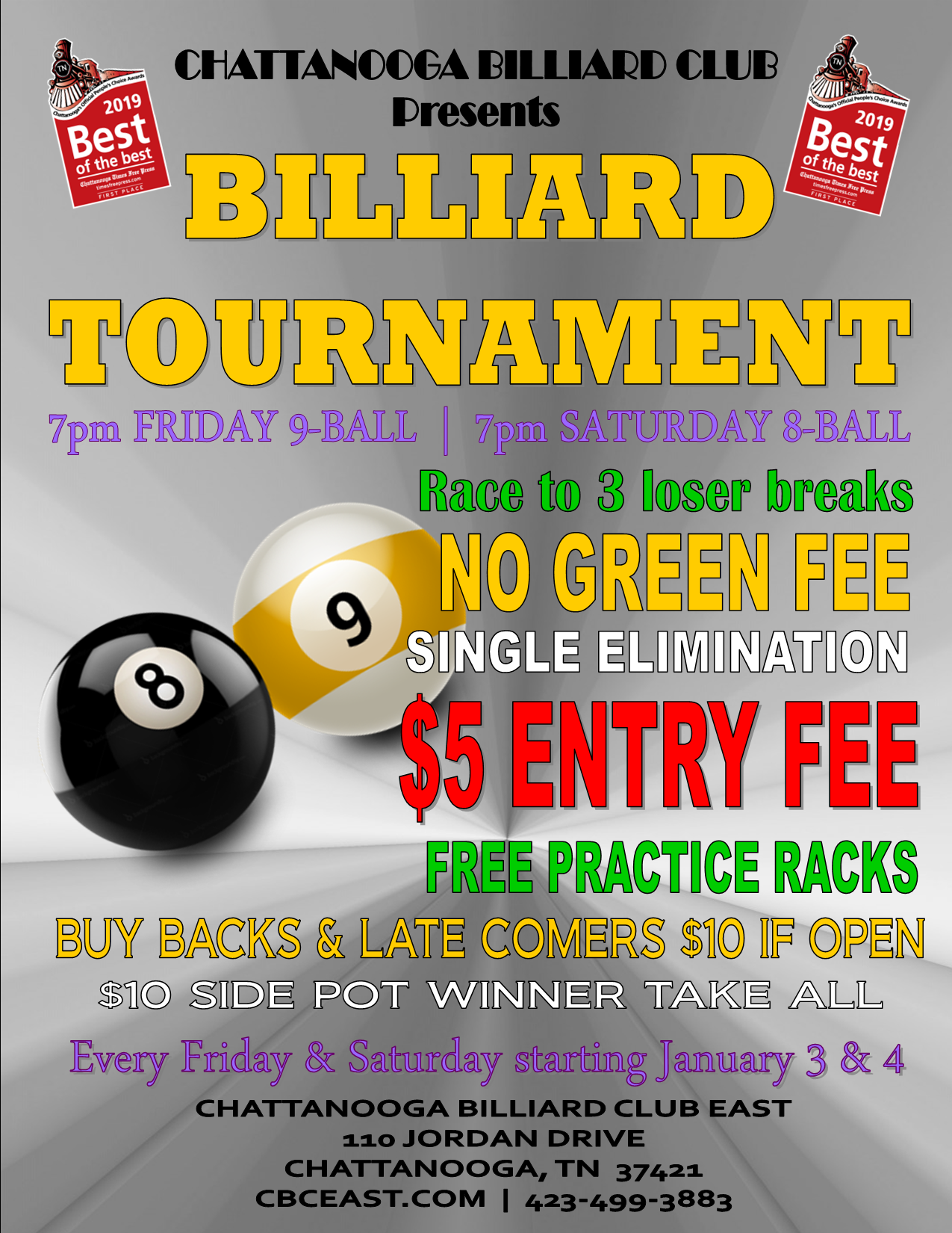 FriSat Billiard Tournament Chattanooga Billiard Club